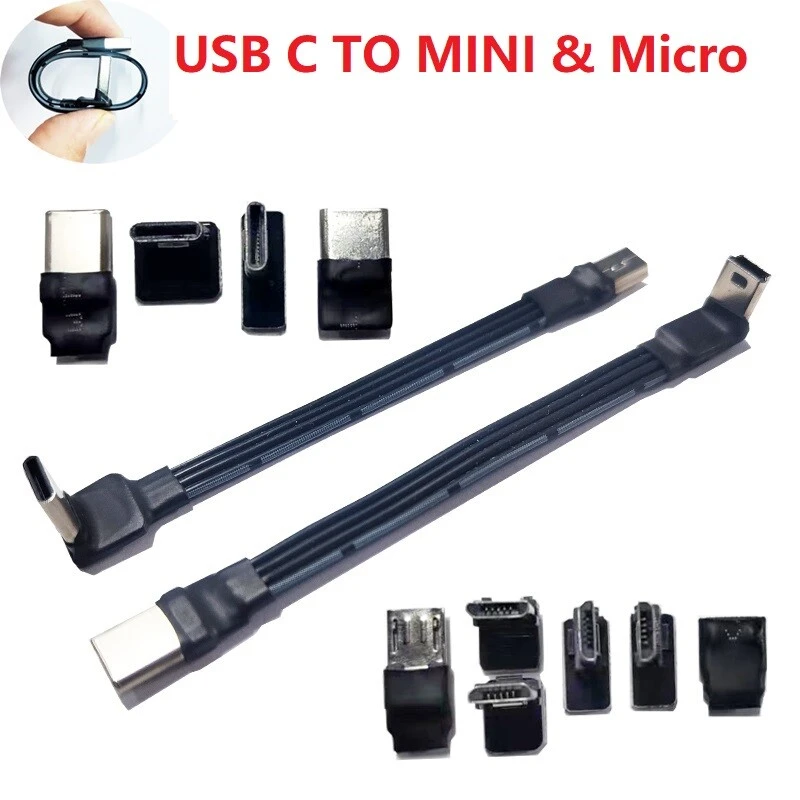 Premium FPV Mini USB to Type C Cable at 90 Degrees