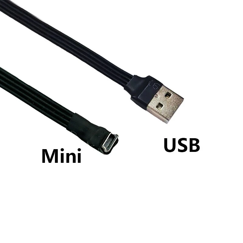 CE ROHS FCC Manufactory Customized Angled Ultra Short Flat Flex FPC Mini USB Male Connector to USB AM AF 
