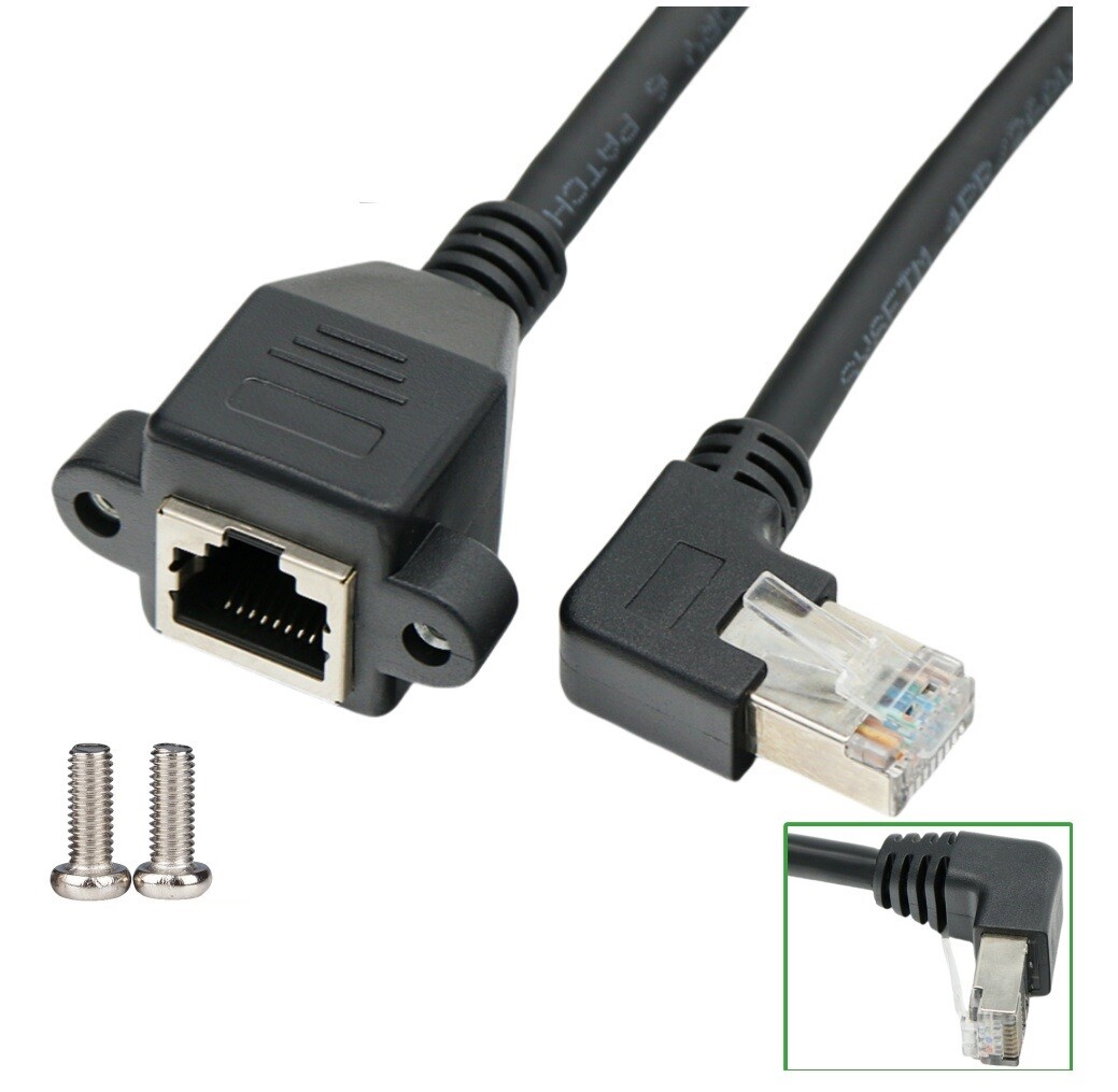 CAT6 Ethernet Patch Cable RJ45 LAN Cable Gigabit Network Cord 90 Degree Downward Angled,Bandwidth up to 250MHz 1Gbps for PC, Router, Modem, Printer, Xbox, PS4