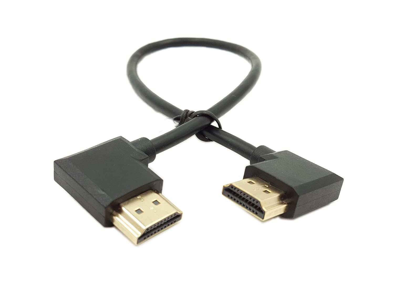 ETERNALSTARCABLE Gold Plated High Speed 90 Angle Right HDMI Male to Left HDMI Male Adapter Cable Supports Ethernet, 3D and Audio Return (0.3M R-L)