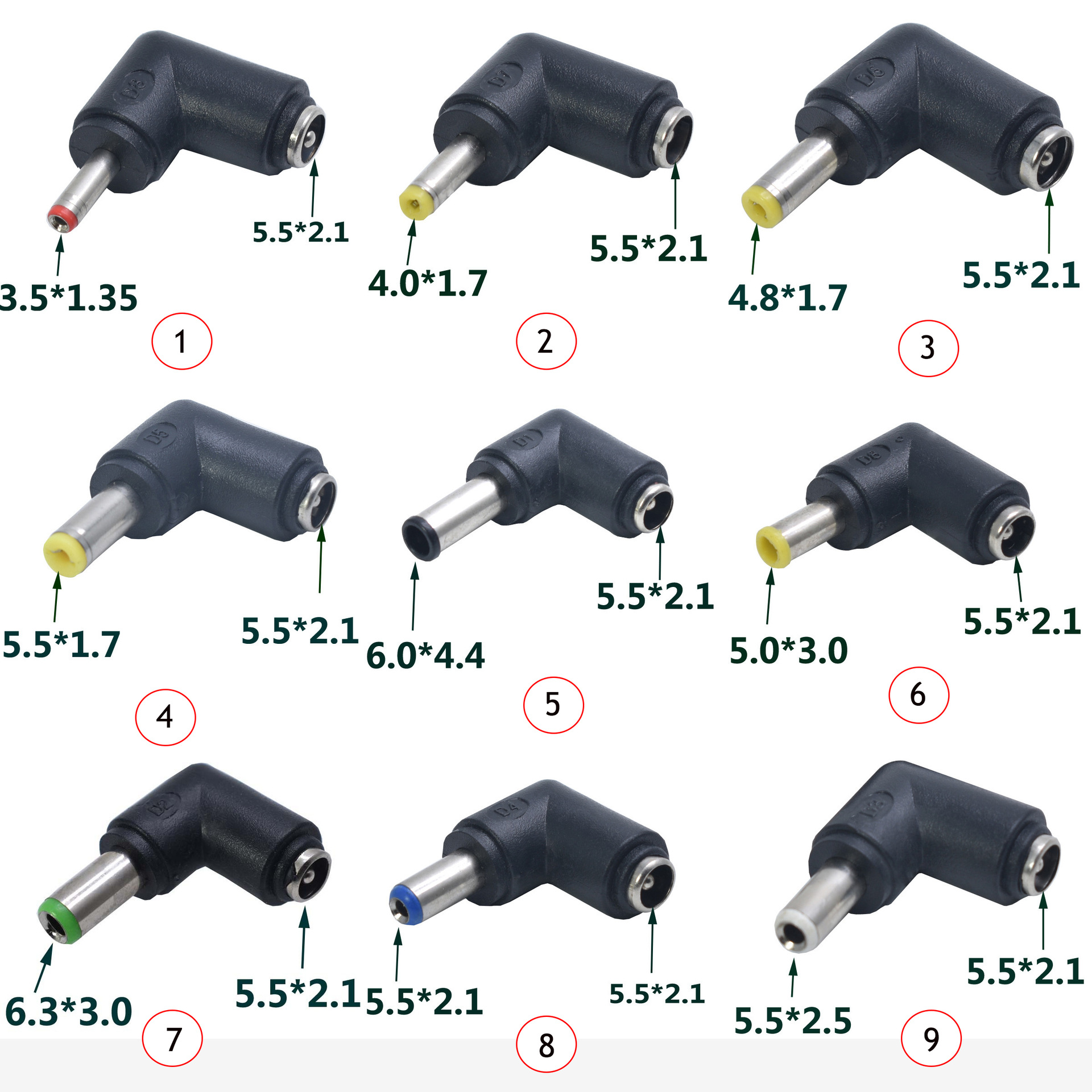 Stock Angled USB to DC Power Cables (4 Types: 5.52.5mm / 5.52.1mm / 4.01.7mm / 3.51.35mm