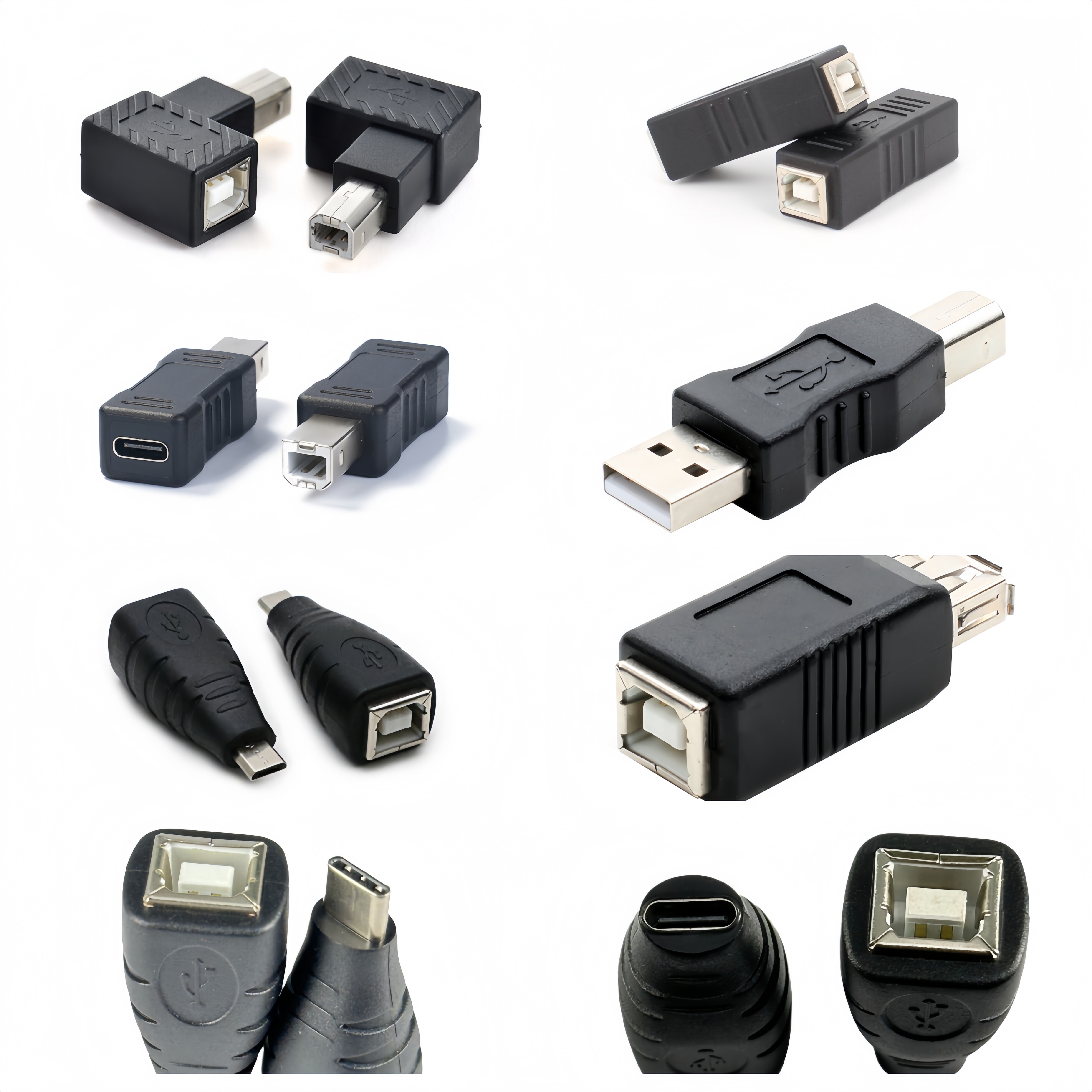USB B to USB C Adapter USB-C Male to Printer Female Converter Data Sync & Charging Type C to USB B 2.0 Printer Adapter for Printers