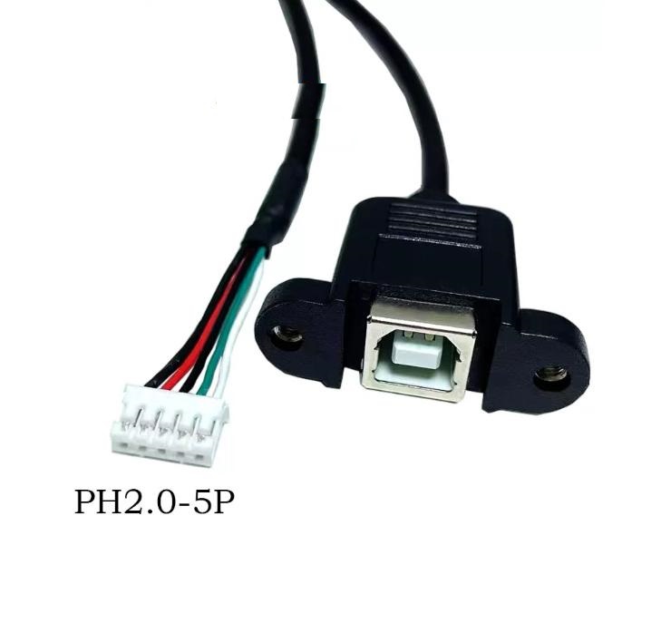 ETERNALSTAR USB TYPE B Printer Female Panel Mount Connector to XH 2.0 Dupont Adapter IN STOCK 5P 4P Wire harness