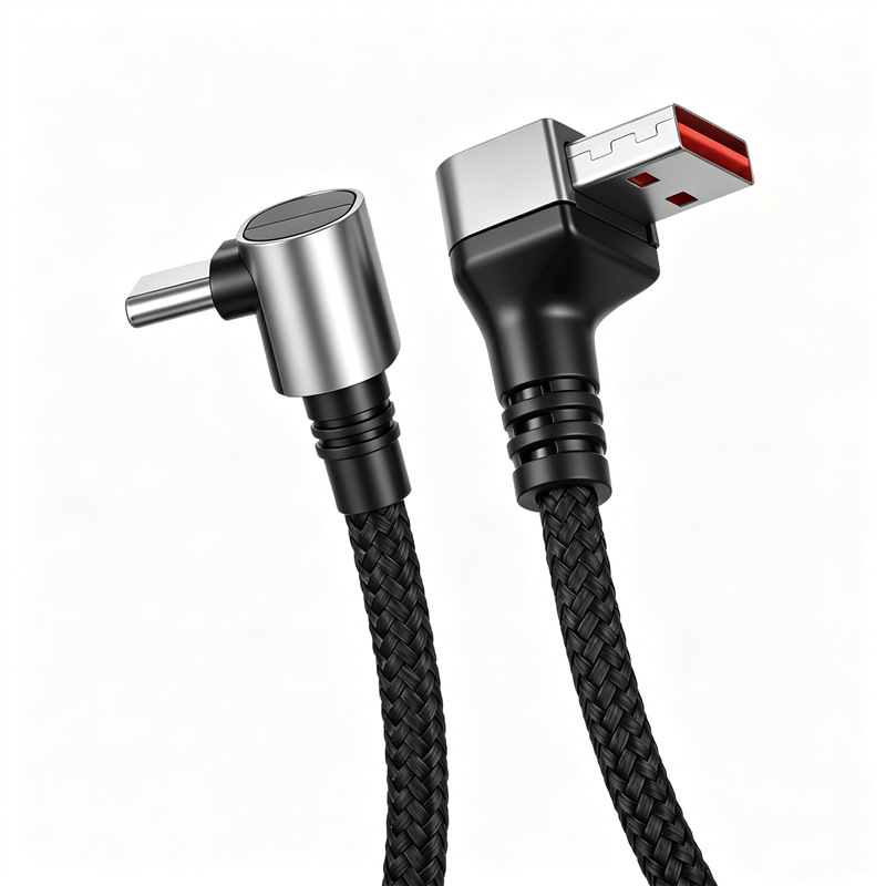 ETERNALSTARCABLE High-Speed 100W 4A Double Angled USB Type C Charging Cable Reversible USB Type A