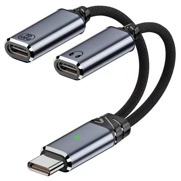 ETERNALSTARCABLE PD 100W USB C Audio Adapter with Fast Charging & HiFi Type C Earphone Splitter
