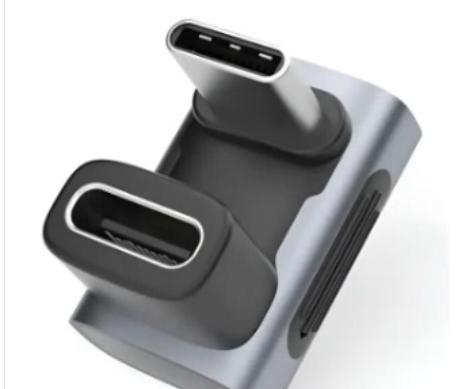 USB C 180 Degree Adapter 240W PD, 8K@60Hz, 40Gbps,180 Degree USB C Female to Male Adapter Connector for Thunderbolt 4, Thunderbolt 3, Switch, Laptop, Tablet, Phone