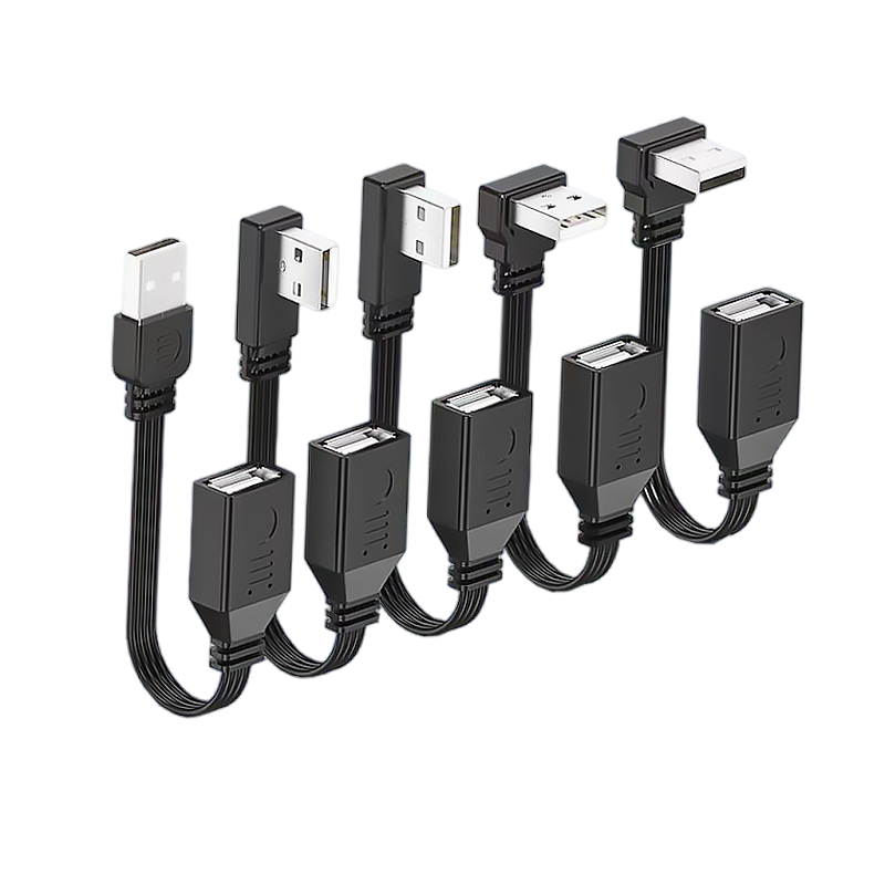 Elbow-Type 90 Degree USB A Male to A Female Extension Cable Cord
