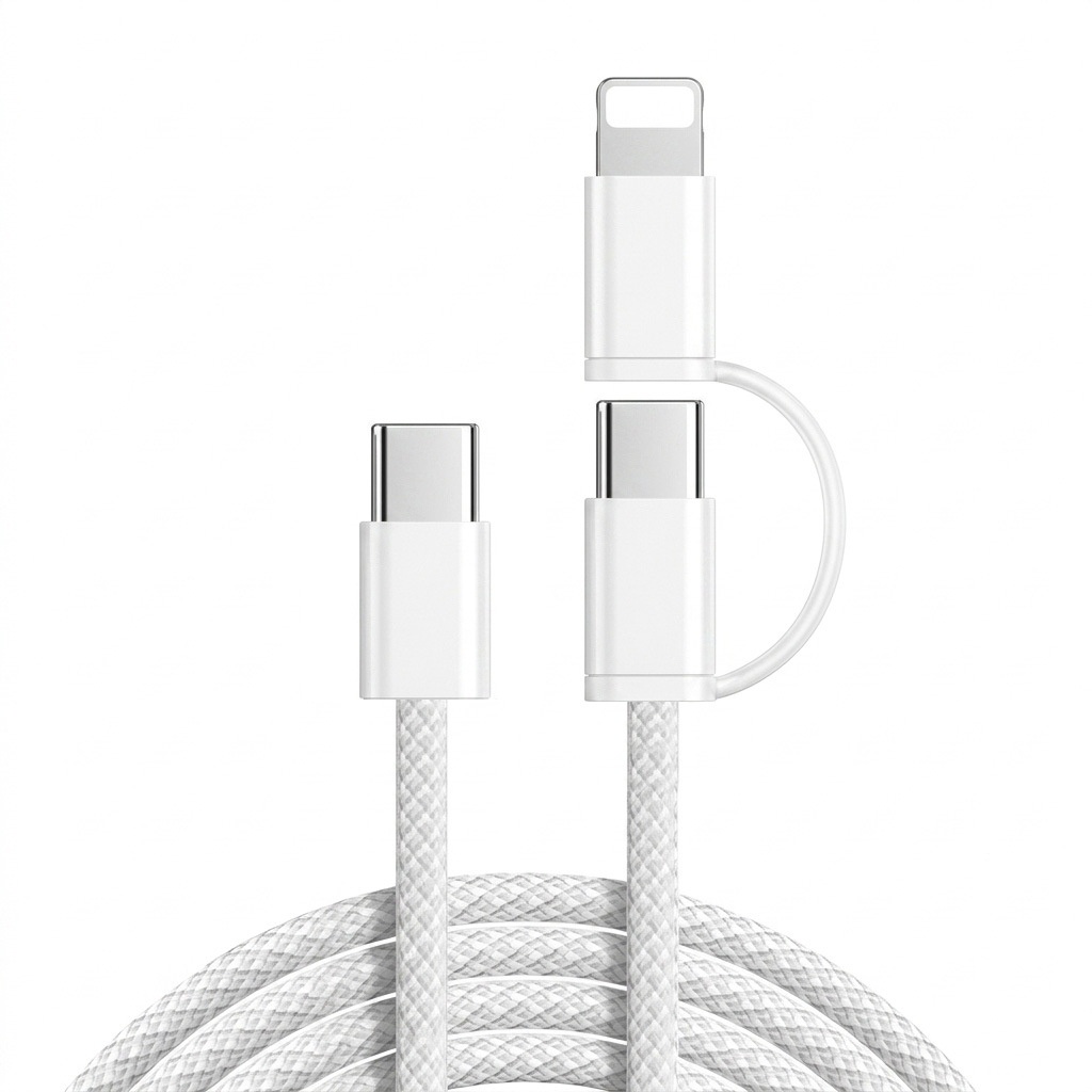 Multi-Device USB C and Lightning Charge Cable for Fast Charging