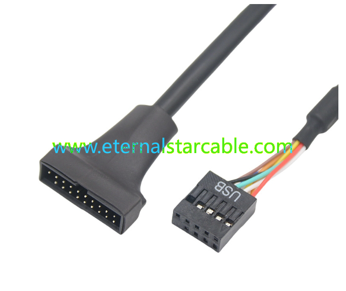 High-Quality 9-Pin Female to 20-Pin Male Adapter Cable Durable 9-Pin to 20-Pin Motherboard Connector Adapter Cable.Versatile 9-Pin Female to 20-Pin Male Cable Adapter
