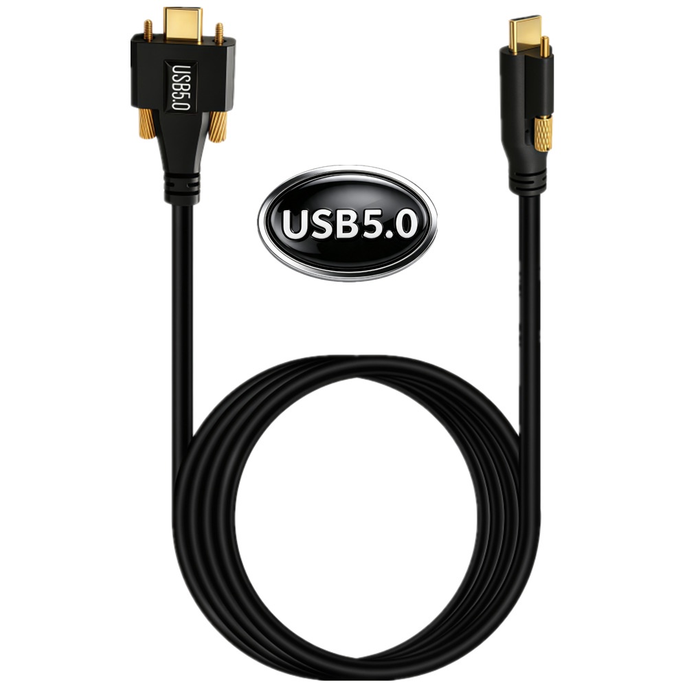 Lockable USB5.0 USB4 Type C Male to Male Cable 80Gbps 16K 60Hz Video 240W PD Charging Cord for GPU Camera Industrial Thunderbolt 3/4