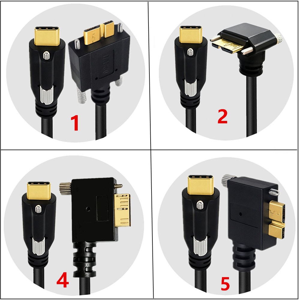 Multi-Angle USB Type C to Micro USB 3.0 Panel Mount Cable Versatile Type C to Micro USB 3.0 Panel Mount Connector High-Speed Multi-Angle Type C to Micro USB Cable