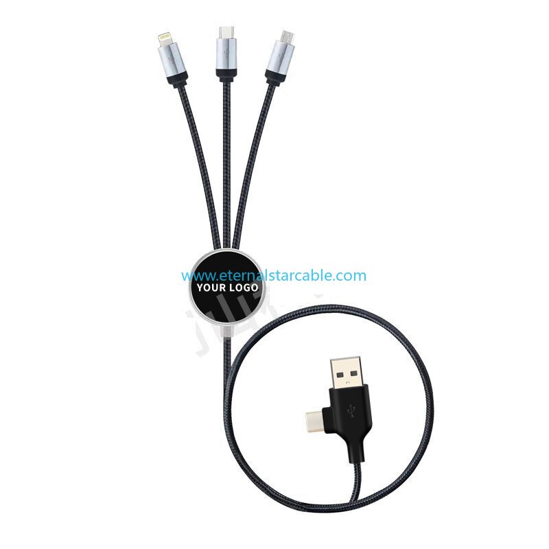 Mobile Phone led Logo Type C multi Usb Cable