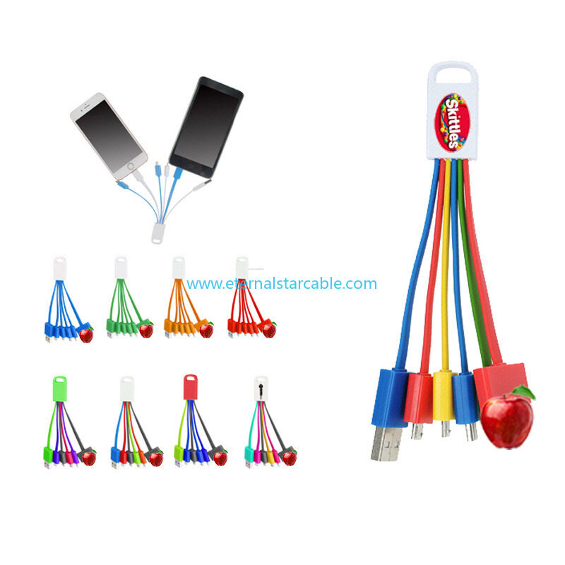 Logo Customized Iphone USB3.1 Type c Micro USB 3 in 1 4 in 1 Multi Charge Cord