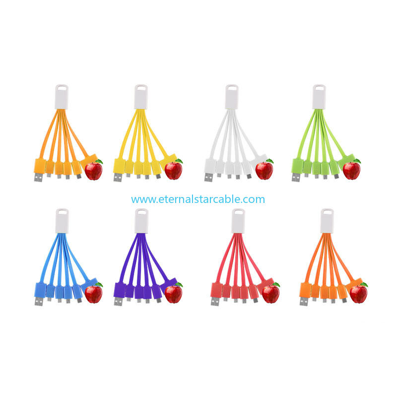 Logo Customized Iphone USB3.1 Type c Micro USB 3 in 1 4 in 1 Multi Charge Cord