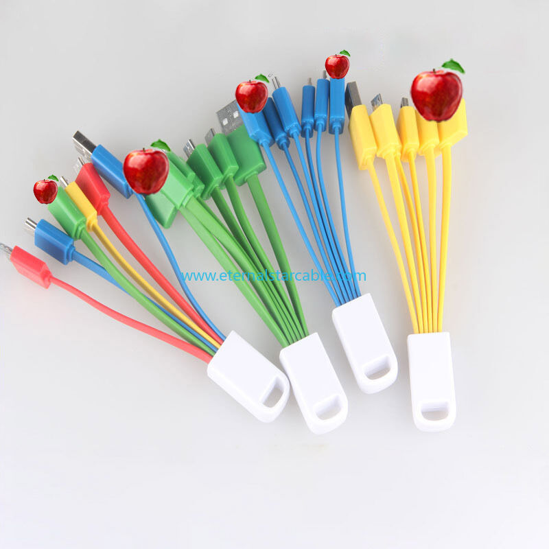 Logo Customized Iphone USB3.1 Type c Micro USB 3 in 1 4 in 1 Multi Charge Cord