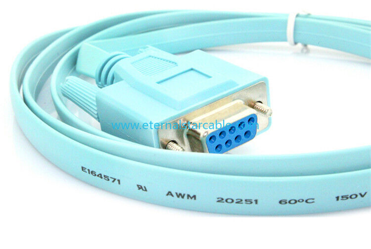 RJ45 to RS232 DB9 9-Pin Serial Port Female to RJ45 male Cat5 Ethernet LAN Console