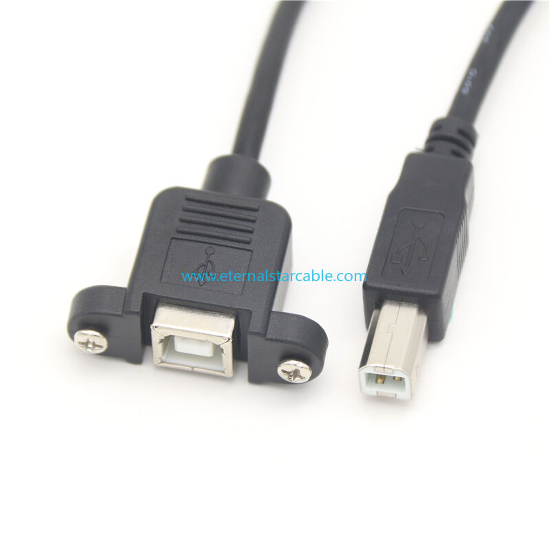 usb 2.0 printer cable USB Type B Female Panel Mount to B Male Data Charging Cord