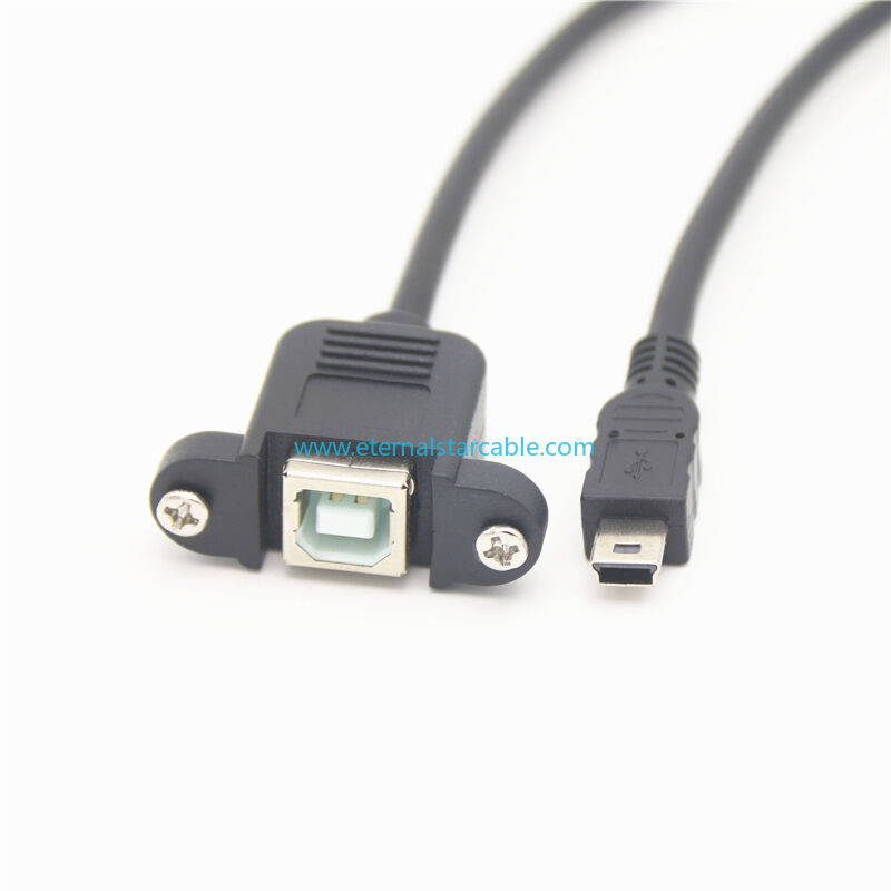 Basics USB 2.0 Type B Female to Mnin USB 5P Cable Black Printer