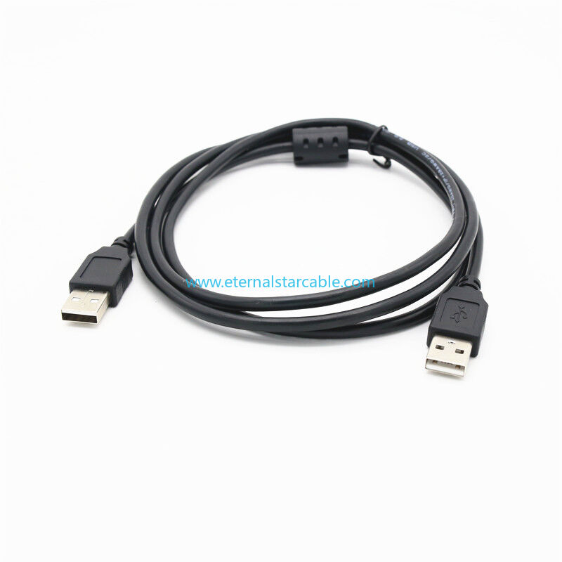 Basic USB 2.0 A Male to A Male 28/24AWG Cable Black for Data Transfer Hard Drive Enclosures, Printers, Modems, Cameras