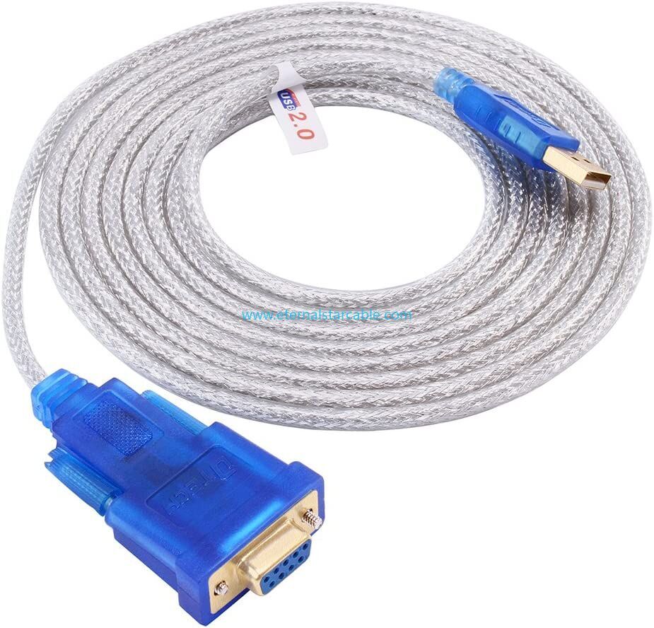 USB to Serial Adapter Cable USB to RS232 DB9 Female Cable COM Port with FTDI Chipset Supports Windows 11 10 8 7 Mac Linux
