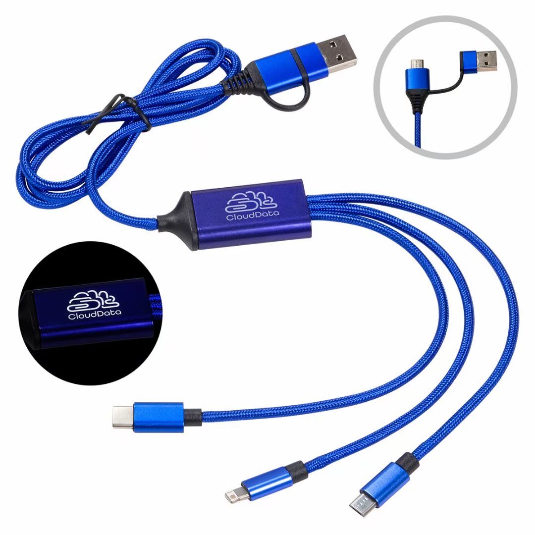 Mobile Phone led Logo Type C multi Usb Cable