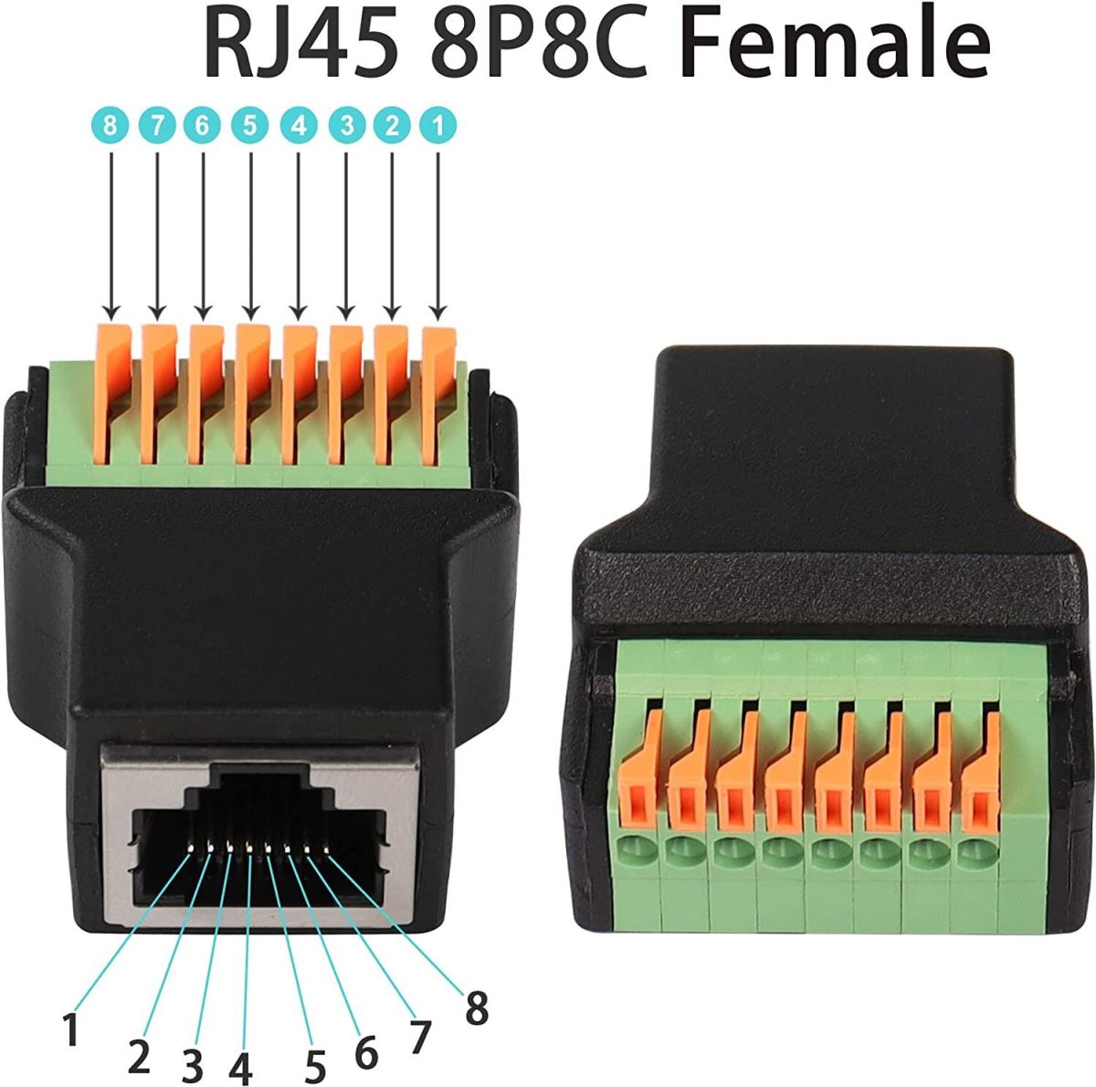 RJ45 to 8Pin Quick Connect Solderless Adapter