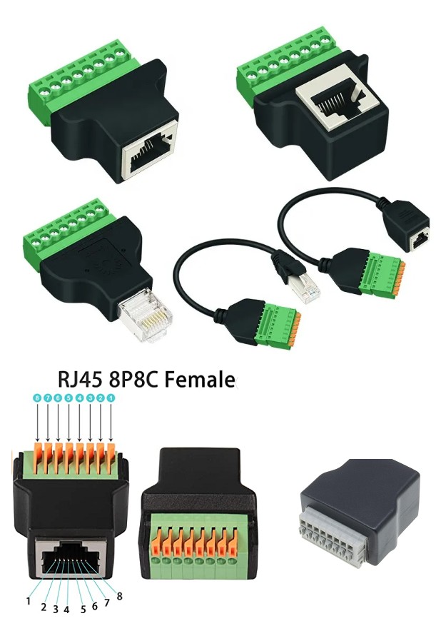 RJ45 to 8Pin Quick Connect Solderless Adapter