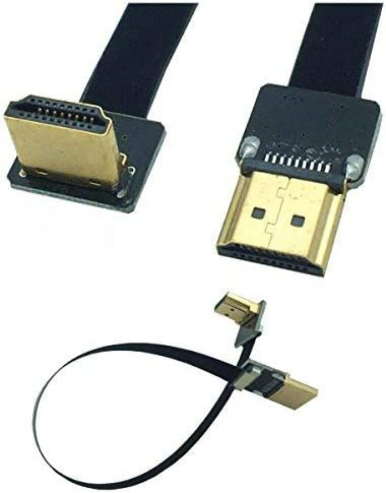 FPV 90 Degree Up Angled FPV Micro HDMI Male to HDMI Male Flat Cable 50cm for FPV HDTV Multicopter Aerial Photography