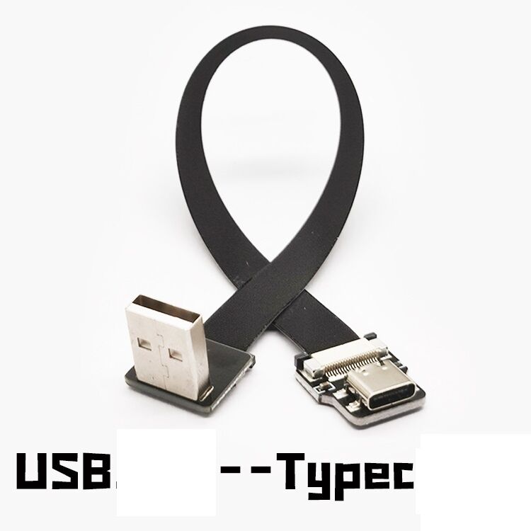 Customized 0.1m-1m Super Flat flexible Up & Down & Left & Right Angled 90 Degree USB Male to USB Micro