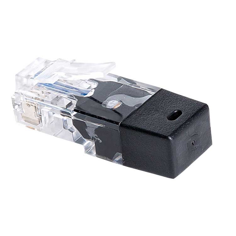 RJ45 Connector with short-circuit resistance of 100-120 ohms