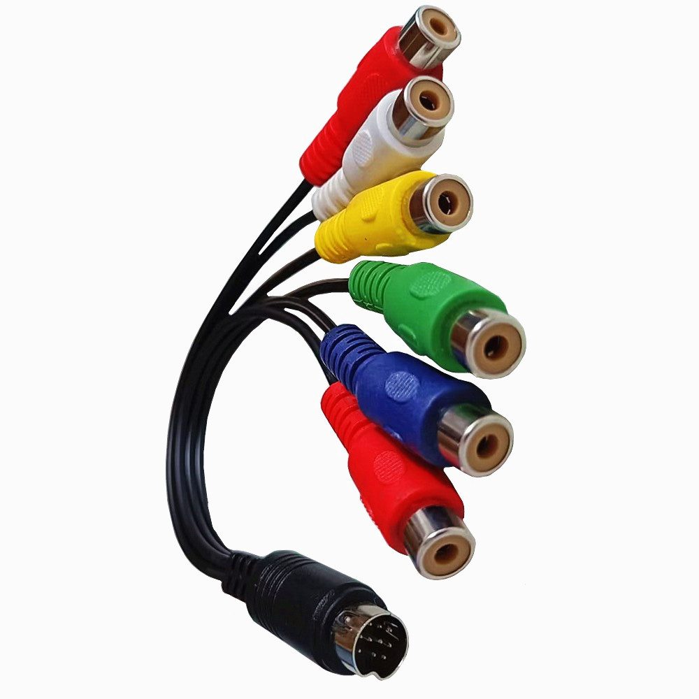 S-Video 10Pin to 6RCA Female S Connector Cable