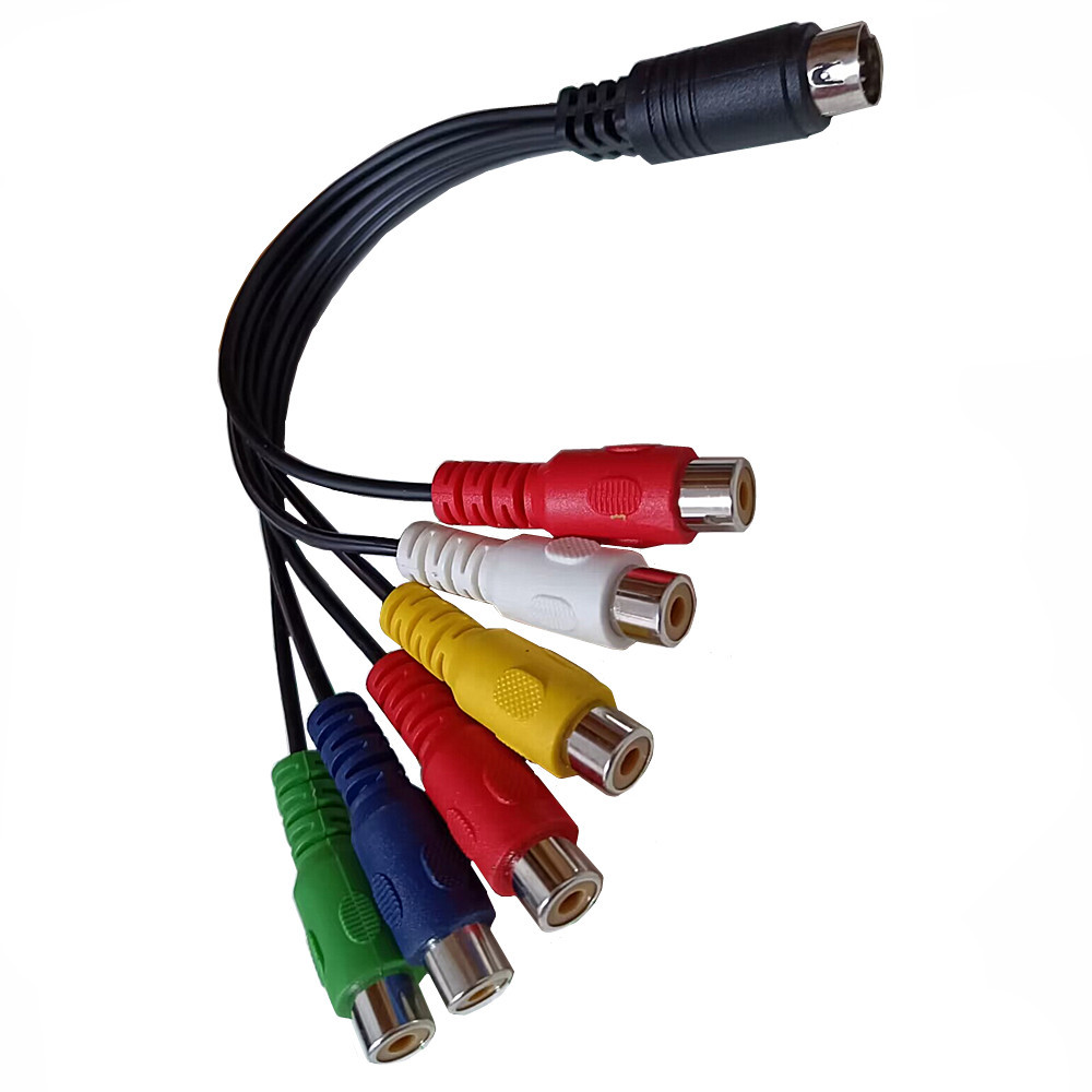 S-Video 10Pin to 6RCA Female S Connector Cable