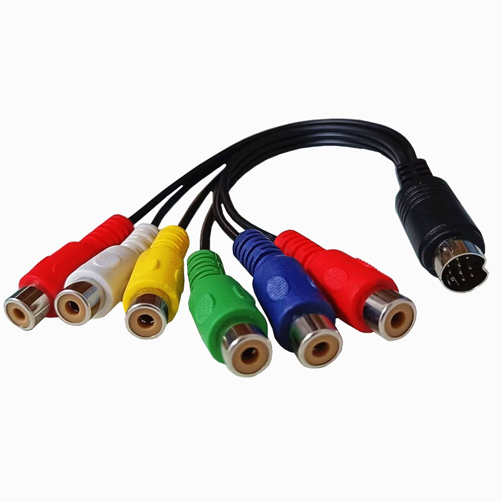 S-Video 10Pin to 6RCA Female S Connector Cable