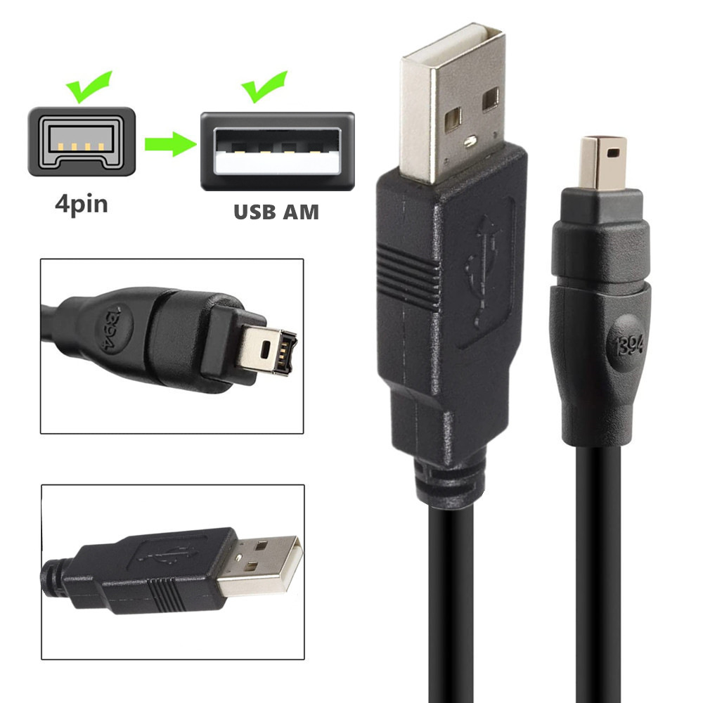 USB Male to Firewire IEEE 1394 4 Pin Male iLink Adapter Cord Cable for Sony DCR-TRV75E DV Adapter