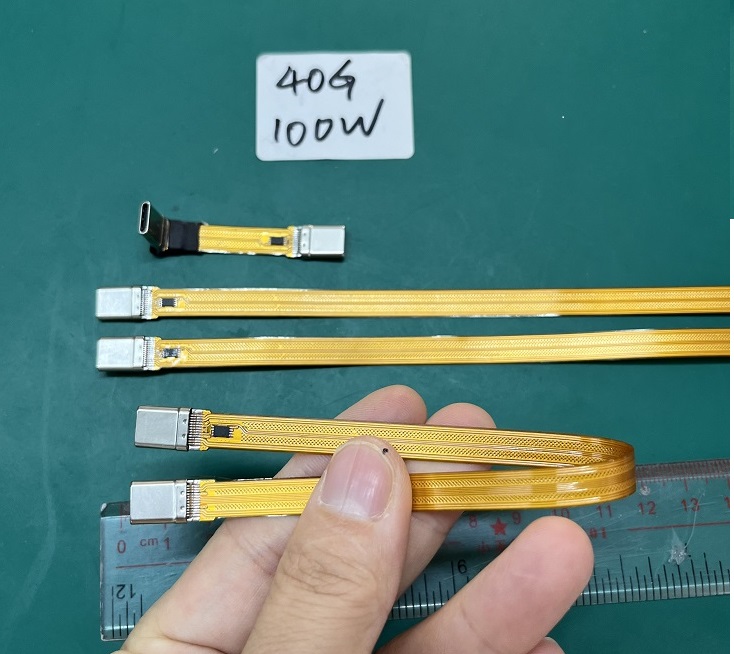 40G 100w Tablet Super Flat Flexible Slim Angled 90 Degree Lighning Type C Data extension cable