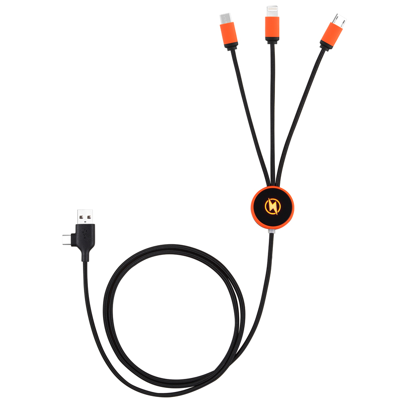 Multi Charging Cable 4 in 1 Nylon Braided Multiple USB Fast Charging Cord Adapter Keychain Iphone Cables