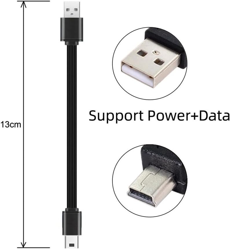 USB 2.0 Type-A Male to Mini 5Pin USB Male Male Data Flat Slim FPC Cable for FPV & Disk & Phone