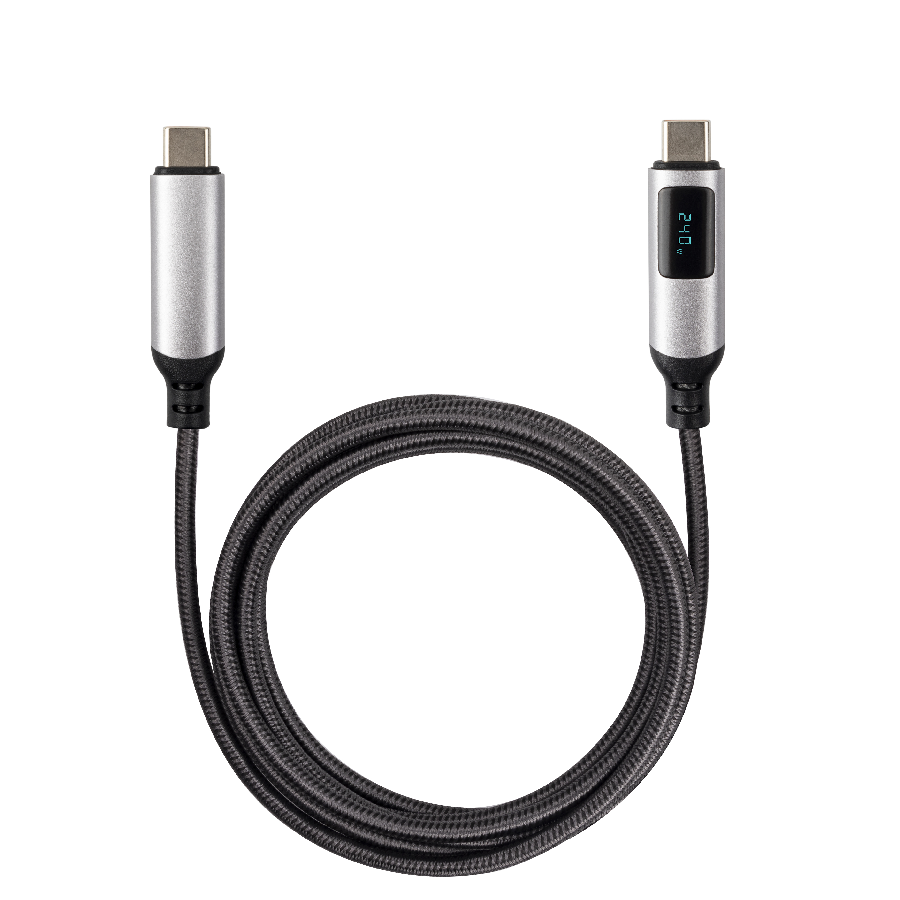 240W 4ft USB C to USB C PD Fast Charging Cable with LED Display, E-Marker