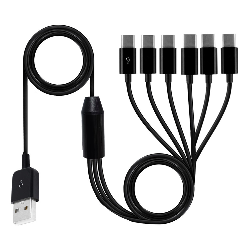 USB C Splitter Cable, USB 2.0 Type A Male to USB Type C(USB-C) Male 1 to 6 Splitter Cable Data Charge Connector Adapter Cord