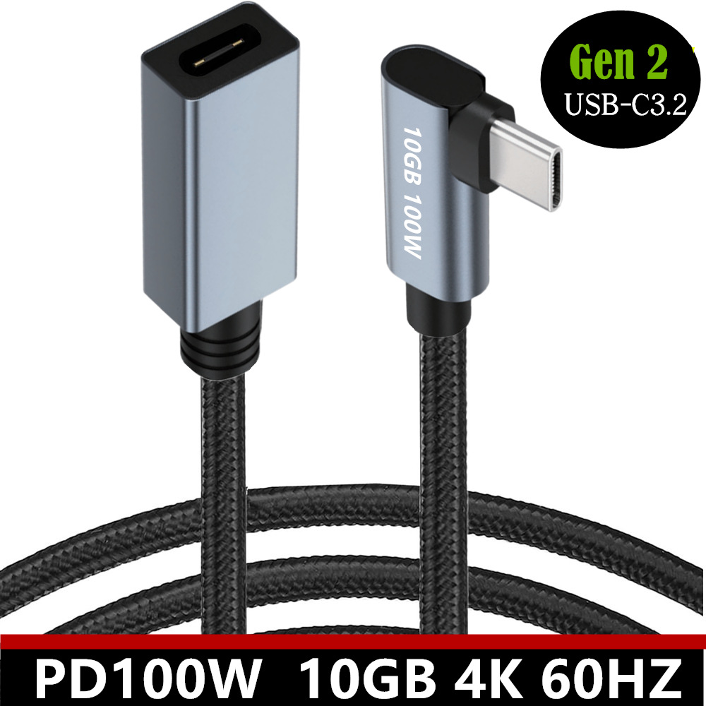 10GB 4K 60HZ Type-C Extension Data Cable PD100W USB 3.2 Type C Male to Female High Speed