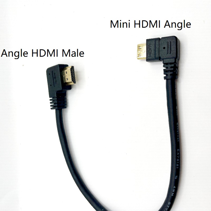 Ultra Thin OD3.2 Slim Round HDMI Cable Double Angled HDMI Male to 90 degree Mini HDMI Cable