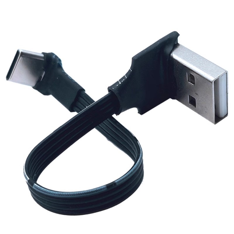 Customized Manufactory Free Sample Ultra Thin Flat Ribbon Flexible USB 3.1 Type C USB C Charger Cable, 60W 3.3ft Type C Charging Cable, Flat 90-Degree C-Port, High-Speed Data Transfer Compatible with Samsung S23/S22/S21, iPhone 15 Pro/Pro Max, MacBook Air