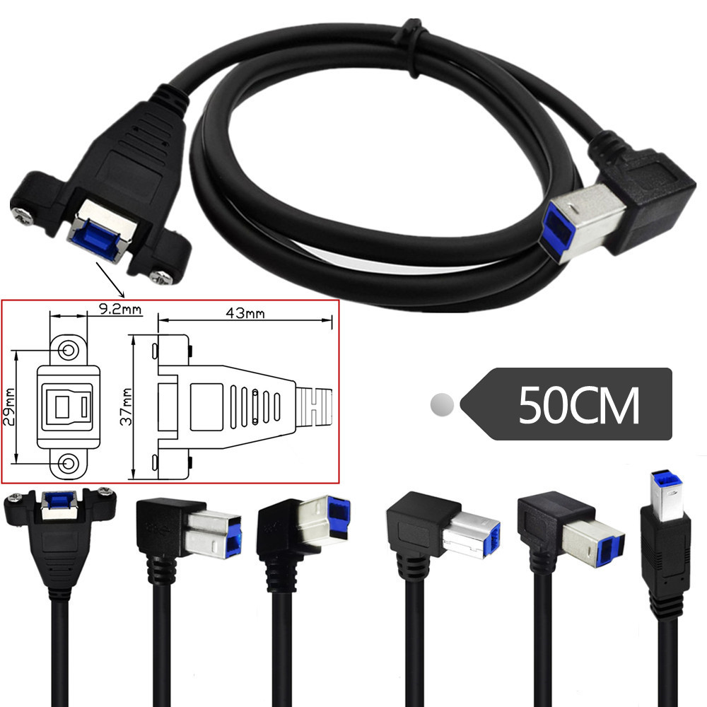 90 Degree USB-A Male to USB-B Male Cable Right Angle USB 3.0 Type A to ...