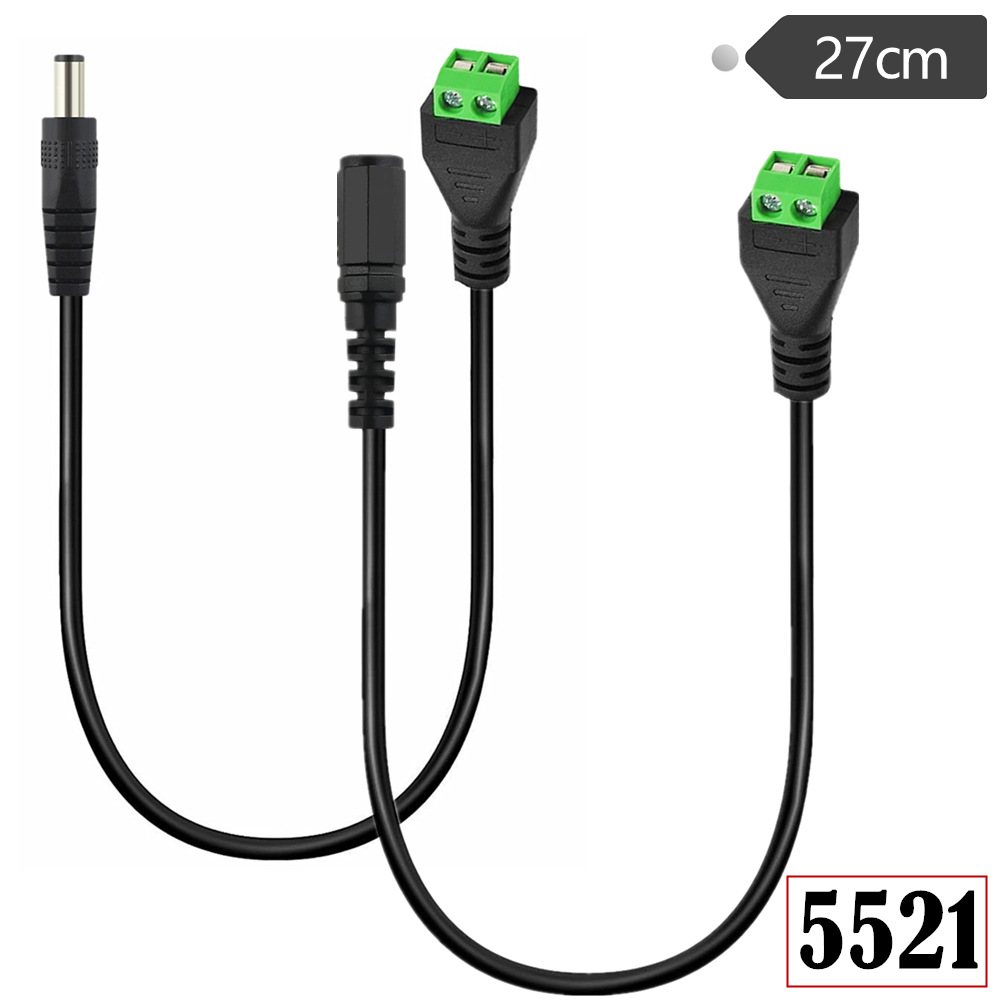 DC5.5 * 2.1 power extension cable LED light security monitoring camera DC5521 male and female connection cable 27cm