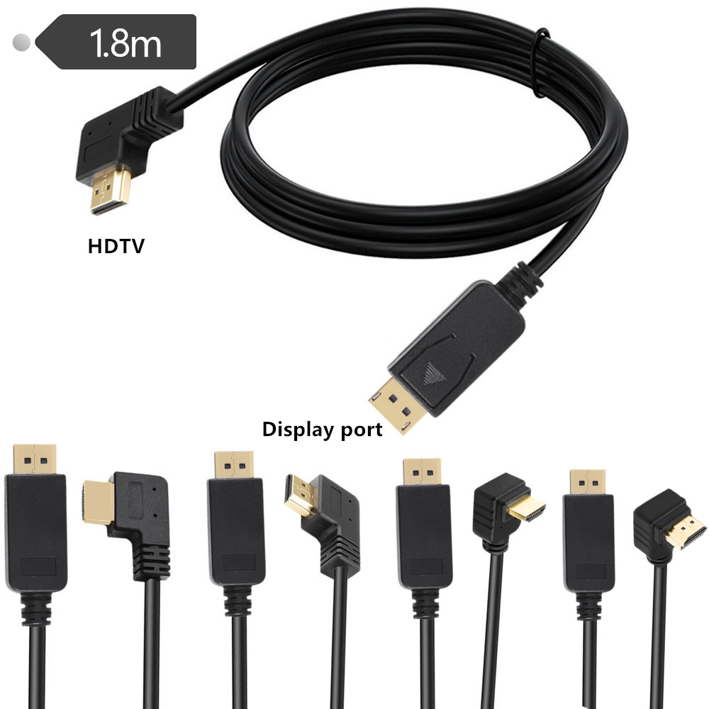 90 degree bend 1080P Displayport adapter cable, large DP to HDTV HDMI  high-definition adapter cable 2560 * 1600