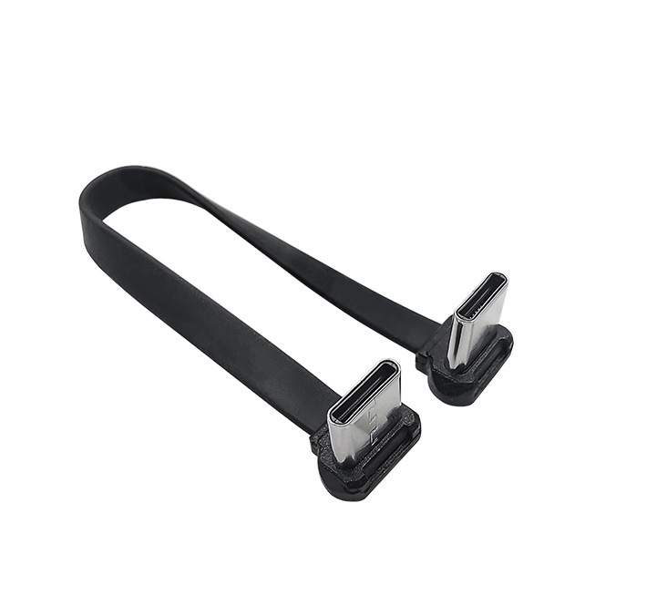 PD charging Mobile Phone Ultra thin Flat Ribbon Low profile Angled Type C USB Extension ata Power charging cable wire harness