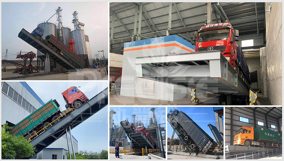 Bottom support hydraulic truck dumper