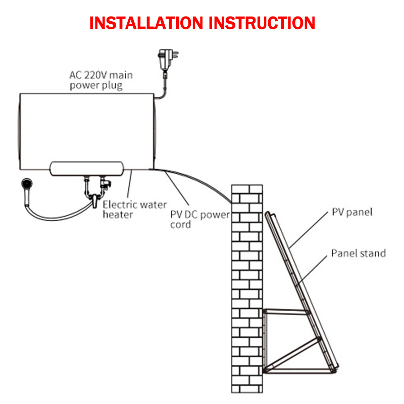 Wholesale Custom Logo 41V 450W Solar Power Water Heater Cost-effective Electric Storage Water Heater With PV Solar Panel