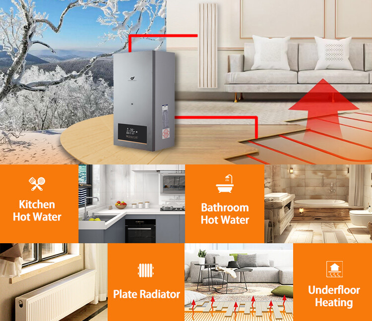 2025 New Model Cost-effective Boiler Instant Tankless Wall Mounted Quality Assurance 20-32KW Gas Boiler for Homes