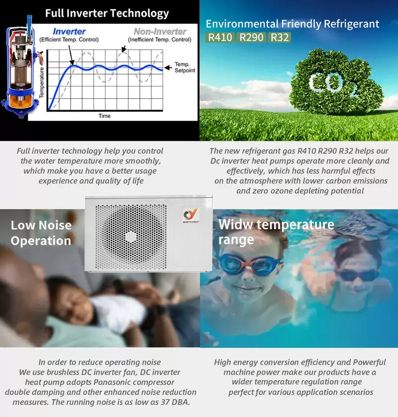 New Arrival WiFi Function Swimming Pool Water Heater R32 Refrigerant 6-35kw Heating Cooling Air Source Heat Pump Water Heater